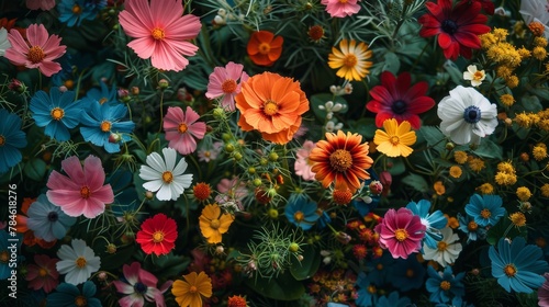 Flowers Scattered Across the Grass