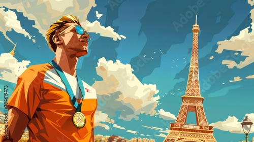 illustration of an olympic medalist photo