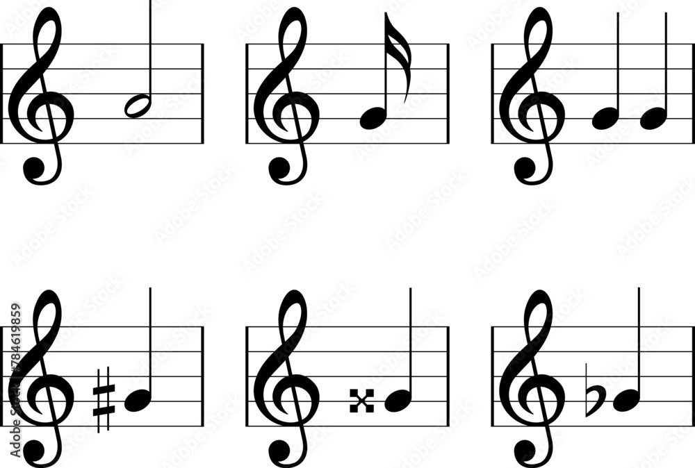 Music notes vector icon set on transparent background. Music notes symbol sign png or eps vector illustration. Music notes vector icon set on transparent background. Music notes symbol sign png or eps vector illustration.