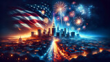 Vibrant Photo Display: Ultra Realistic Freedom Fireworks Capturing the Spirit of Independence Day in the US