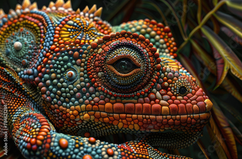 Study the intricate patterns and colors of tautara animal species to create a mesmerizing digital art piece © Sattawat