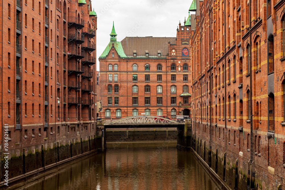 Landscape shot of Hamburg Speicherstadt Warehouse District