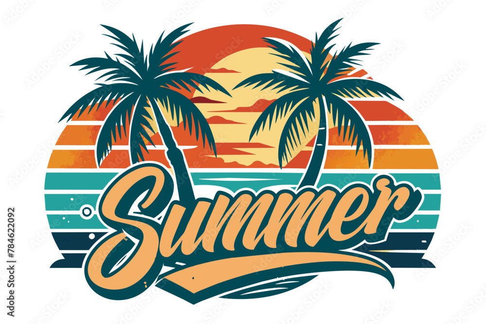 summer t-shirt design vector illustration 