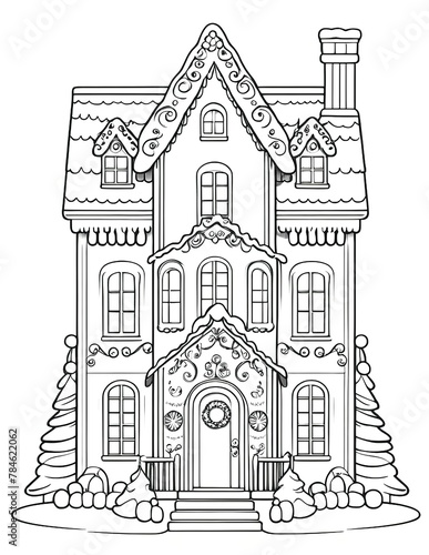 Gingerbread House Coloring Page