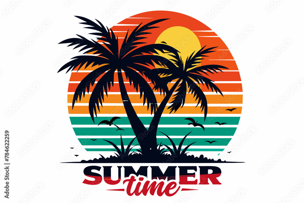 summer-Time--poster-for-t-shirt-design vector illustration