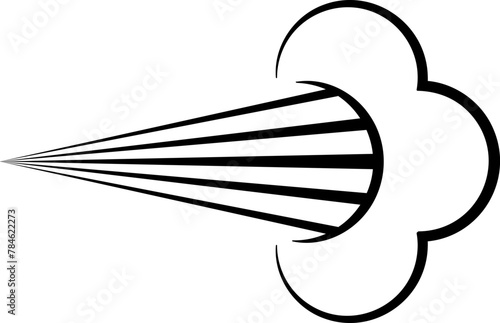 Spray vector icon. Spray icons set of water or air sprayer nozzle for paint aerosol or deodorant spray. Simple black spray cloud symbols - vector.