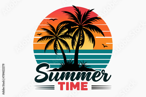 summer-Time--poster-for-t-shirt-design vector illustration