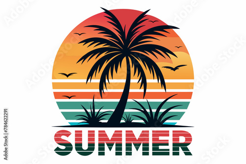 summer t-shirt design vector illustration 