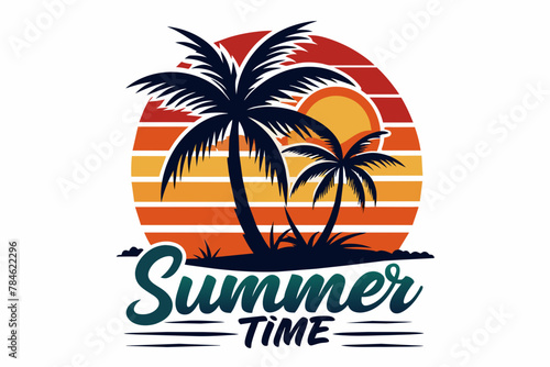 summer-Time--poster-for-t-shirt-design vector illustration