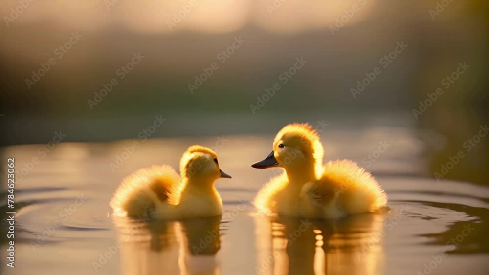 Adorable Ducklings Sharing a Loving Embrace Adorable Ducklings Sharing a Loving Embrace
