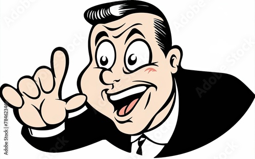 Wallpaper Mural A man in a professional suit and tie making a hand gesture. cartoon illustration. Generative AI Torontodigital.ca