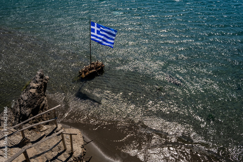 The Greek Flag Takes Flight