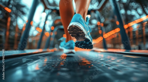 Close Up of Person Running on Treadmill