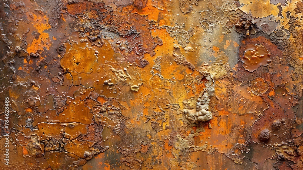 Abstract oil painting, rusted iron, warm oranges and browns, morning light, macro, textured patina. d Abstract oil painting, rusted iron, warm oranges and browns, morning light, macro, textured patina. d
