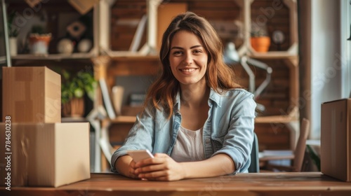 A Woman Smiling with Phone