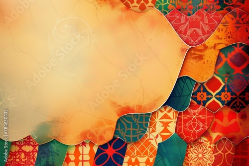 abstract background in arab colors and patterns, arab american Heritage Month april