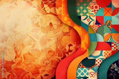 abstract background in arab colors and patterns, arab american Heritage Month april