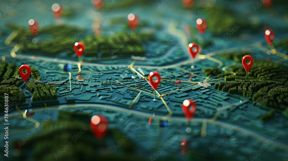 Emergency Response: A 3D vector illustration of a map with pins showing areas affected by a crisis Emergency Response: A 3D vector illustration of a map with pins showing areas affected by a crisis