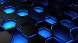 Abstract Blue Hexagonal Digital Technology Background