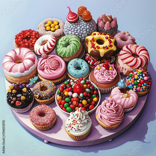 photo sweets, cupcakes, cream cake, pastries, donuts, sweet frosting , food 