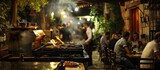 Smoky aromas and sizzling sounds from the grill add to the atmosphere of Balkan cafes.
