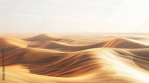 Serene Desert Dunes at Sunset - Golden Sands and Tranquil Scenery © Oksana Smyshliaeva