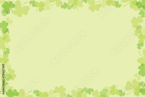 Vector frame of watercolor clover leaves. St. Patrick's Day frames in flat style. Illustration for postcards, web design congratulations. Preparation for the holiday. Summer melodies, clover fields.