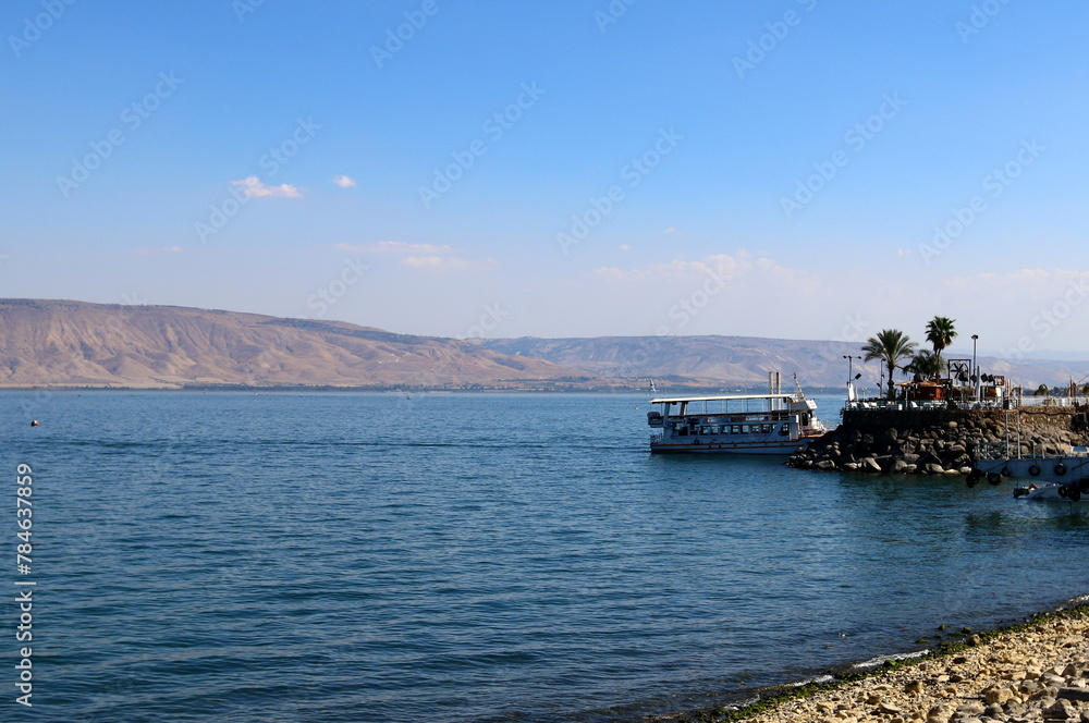 Lake Kinneret. The lake's coastline is the lowest landmass on Earth