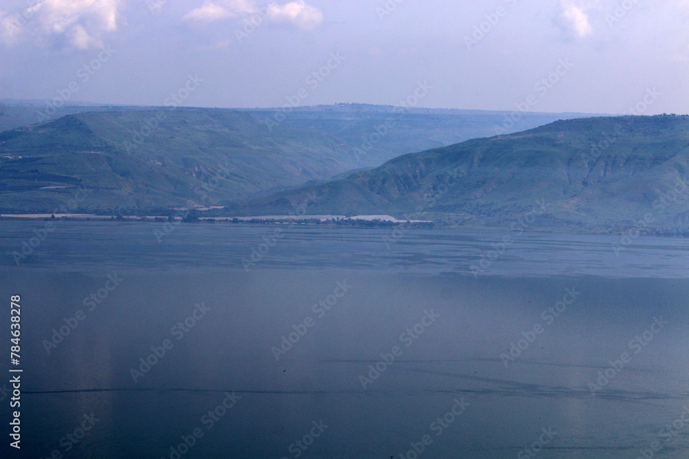 Lake Kinneret. The lake's coastline is the lowest landmass on Earth