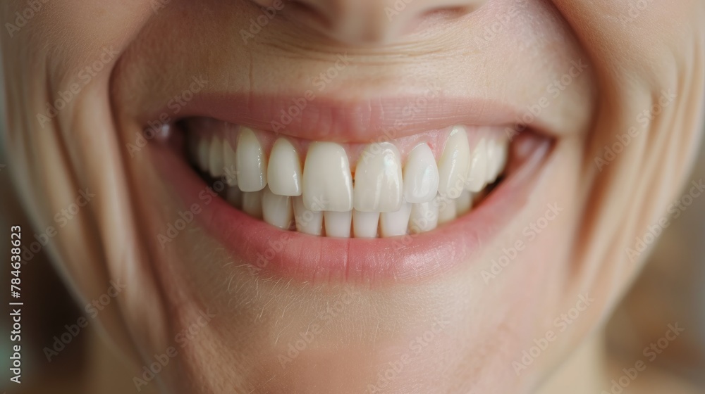 Fototapeta premium Dental Care. close up mouth senior or adult, Healthy Smile Elderly show beautiful of teeth, confident in orthodontics, advertising, white teeth, online plating, dentures, dental implants,