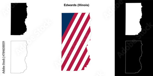 Edwards County (Illinois) outline map set