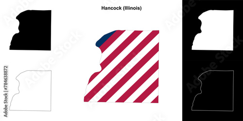 Hancock County (Illinois) outline map set