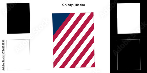 Grundy County (Illinois) outline map set