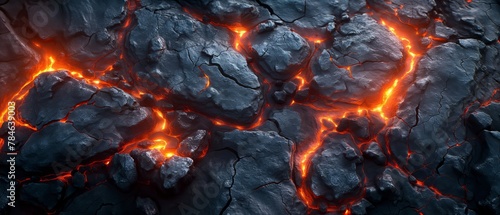 Abstract background of extinct lava with red gaps. photo