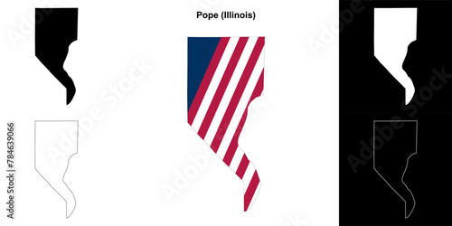 Pope County (Illinois) outline map set