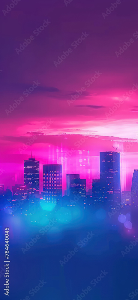 Futuristic City Holographic Background View, Amazing and simple wallpaper, for mobile
