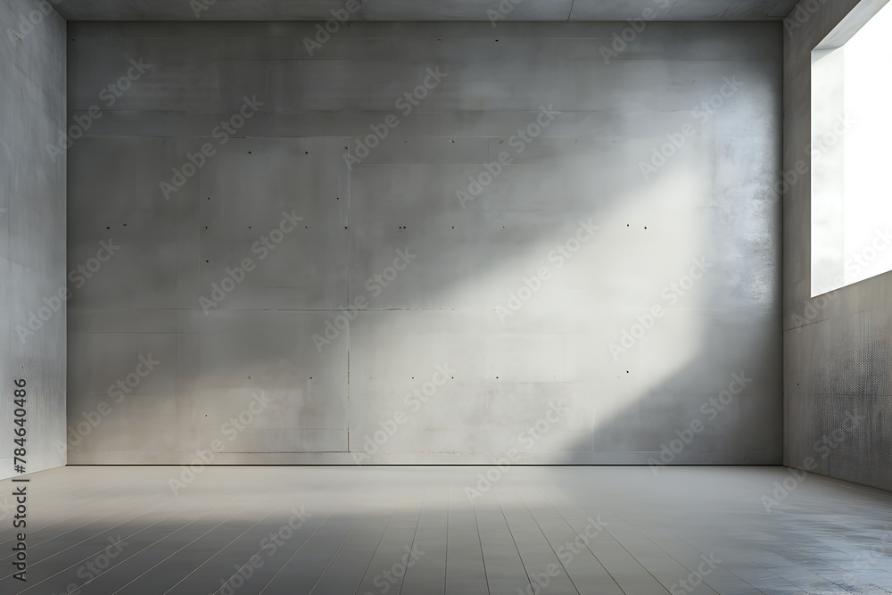 Empty room with gray walls and floor, generated by AI Empty room with gray walls and floor, generated by AI