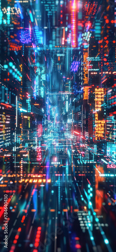 Futuristic Cyber City Aerial View, Amazing and simple wallpaper, for mobile