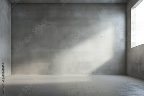 Empty room with gray walls and floor, generated by AI