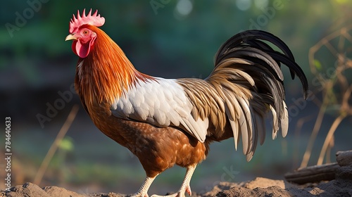Rooster on nature background