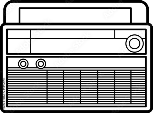 Vintage Transistor Radio Outline Illustration