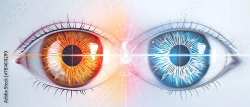 An informative diagram comparing normal vision with astigmatism, showing the difference in photo