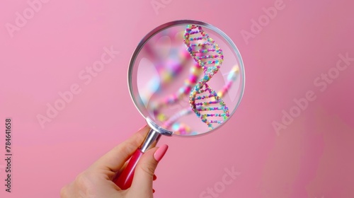 Magnified View of a DNA Model