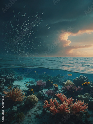 Poster Honoring Our Ocean on World Oceans Day poscat dacebook instragram Generate AI