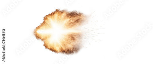 Muzzle flash effect on isolated with transparent concept