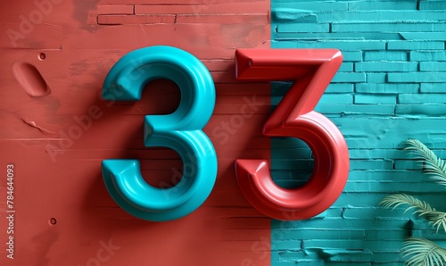 33 on an abstract color background.