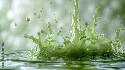 Green Translucent Liquid Pouring Generative AI