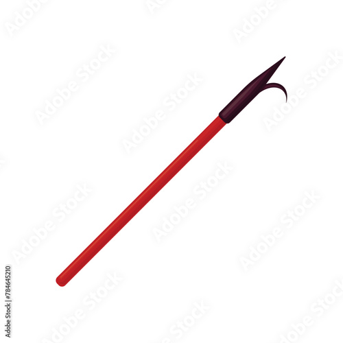 A fire hook. An iron fire hook. A fireman s tool. Vector illustration isolated on a white background