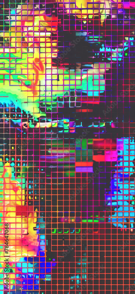 Cybernetic Grid Abstraction Artistic Vision, Amazing and simple wallpaper, for mobile