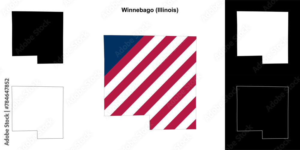 Winnebago County (Illinois) outline map set Winnebago County (Illinois) outline map set